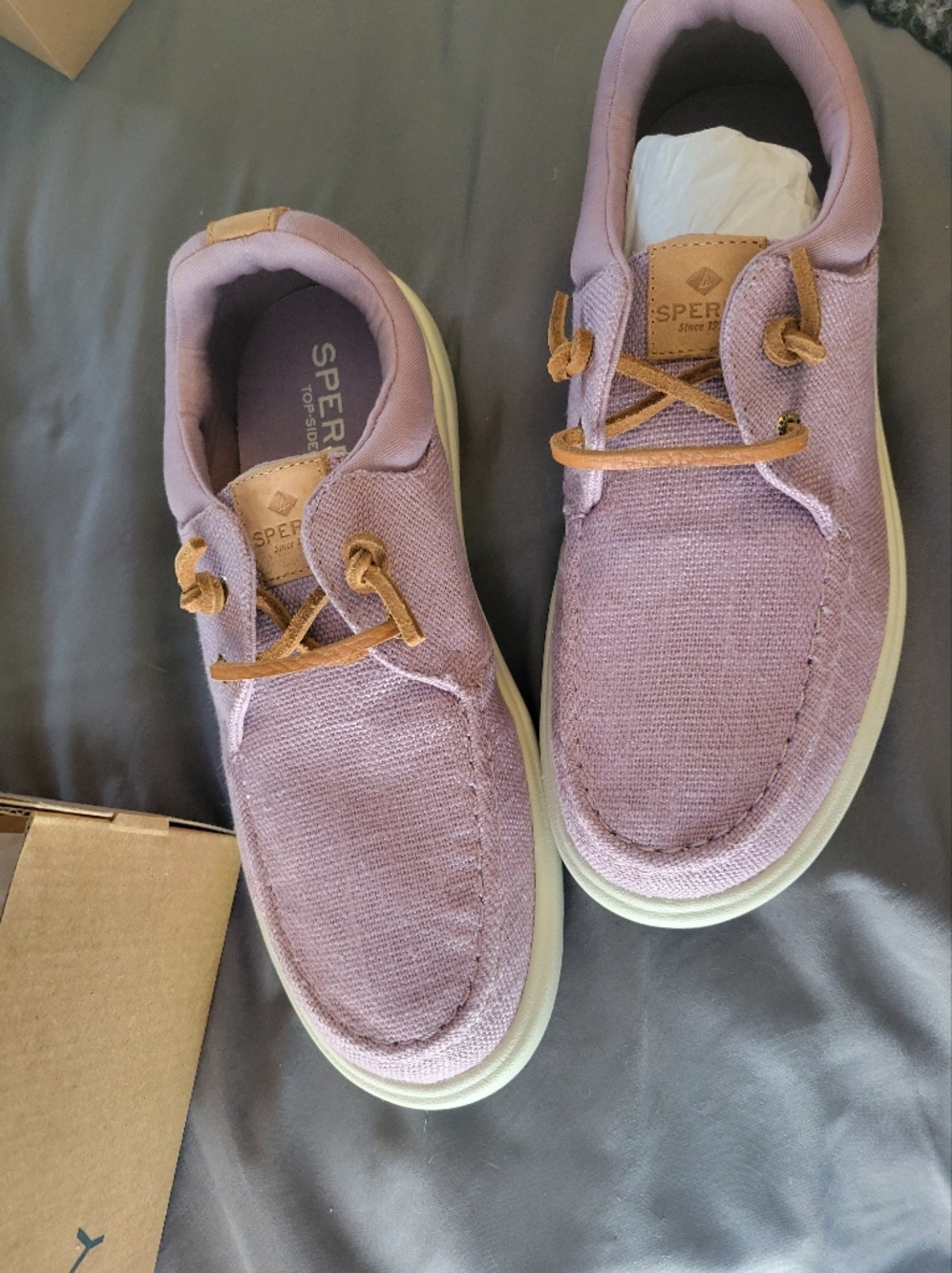 *NWT* Sperry Pink Boat Shoes with Tan Laces